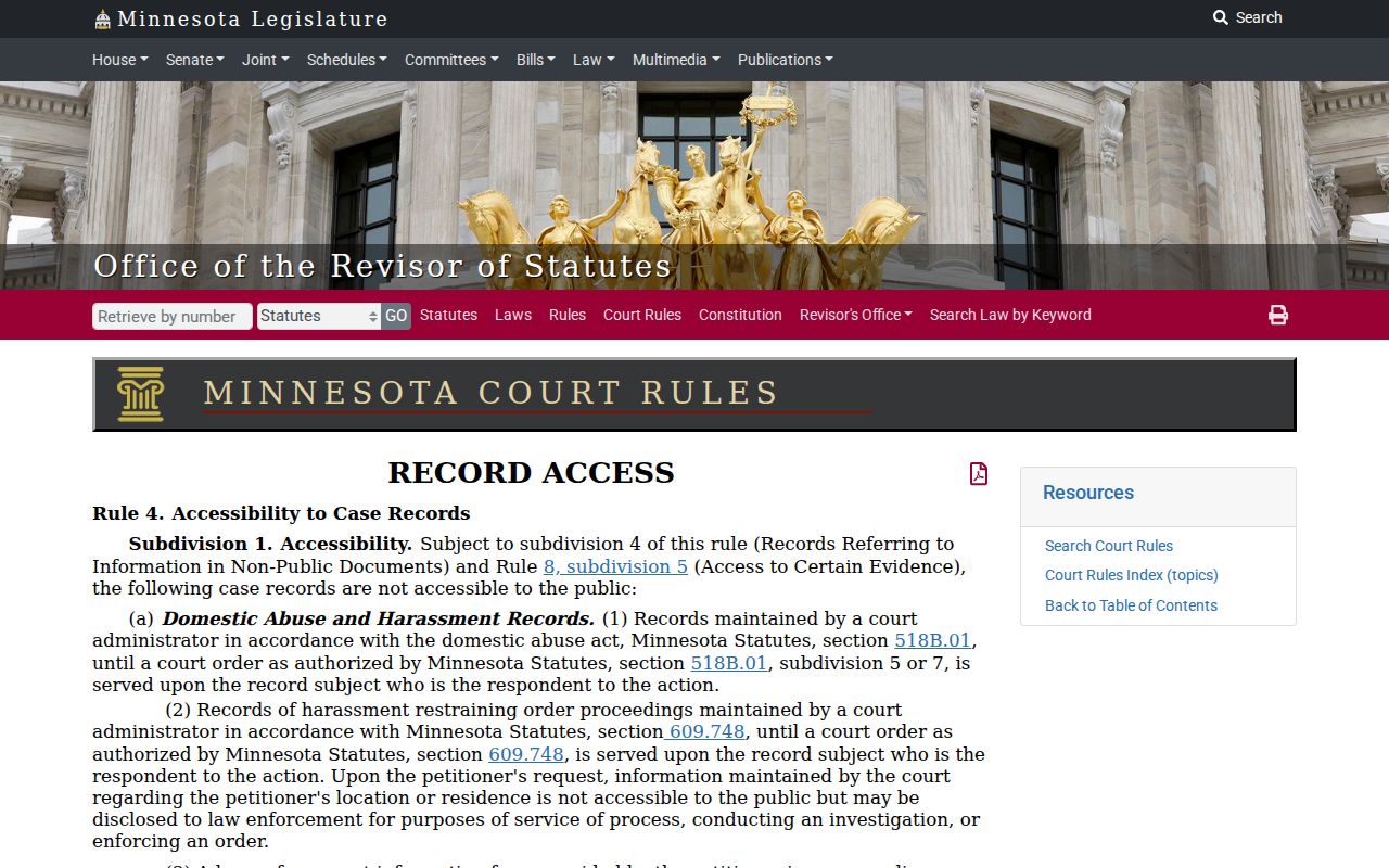 Washington County civil docket public access rule