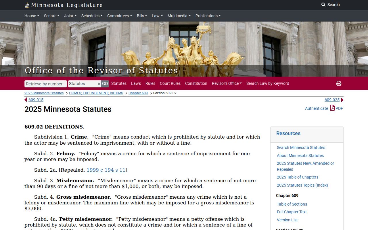 Washington County criminal docket statute reference