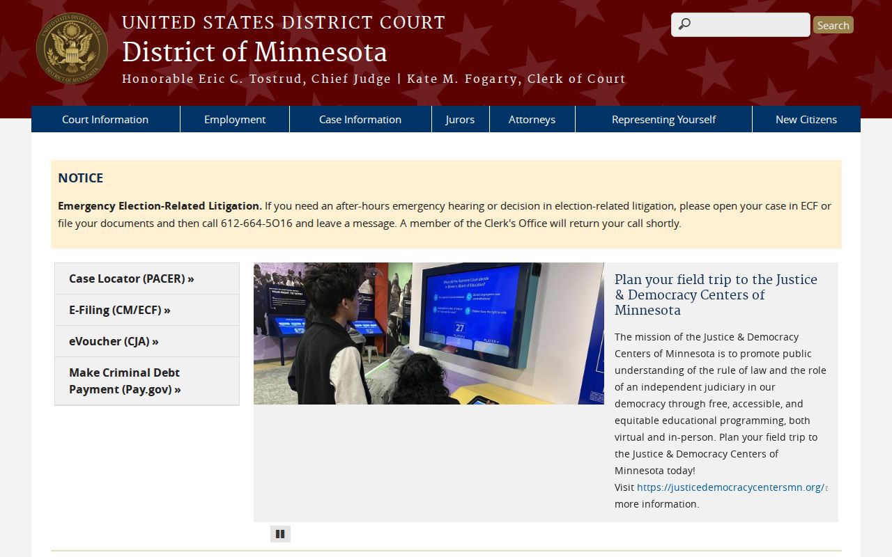 Woodbury Washington County court docket federal court boundary