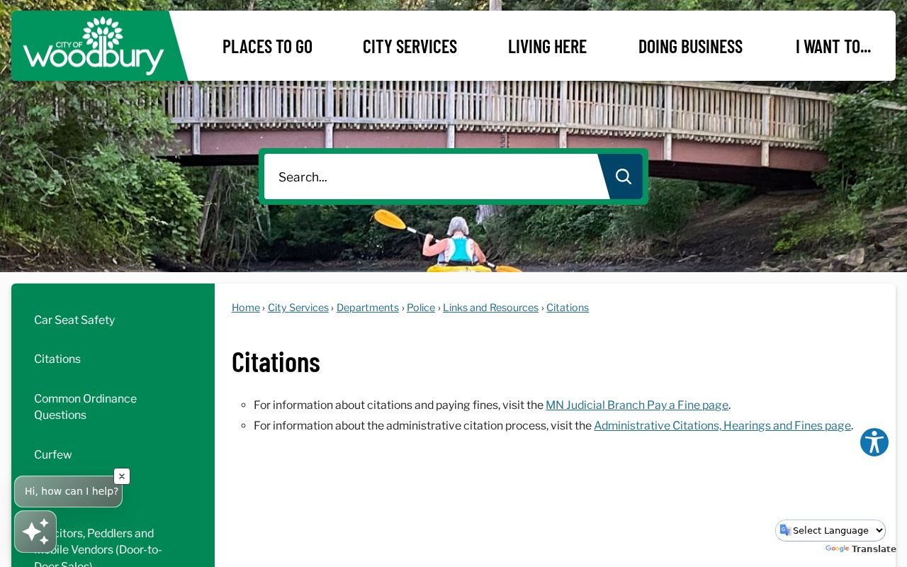 Woodbury Washington County court docket citation routing information